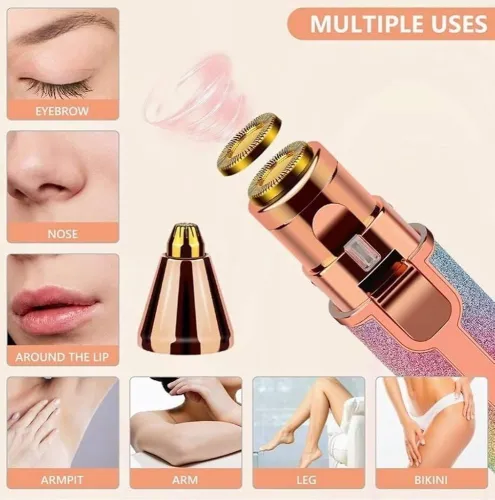 Rechargeable 2 in 1 Flawless Facial Hair Remover Trimmer
